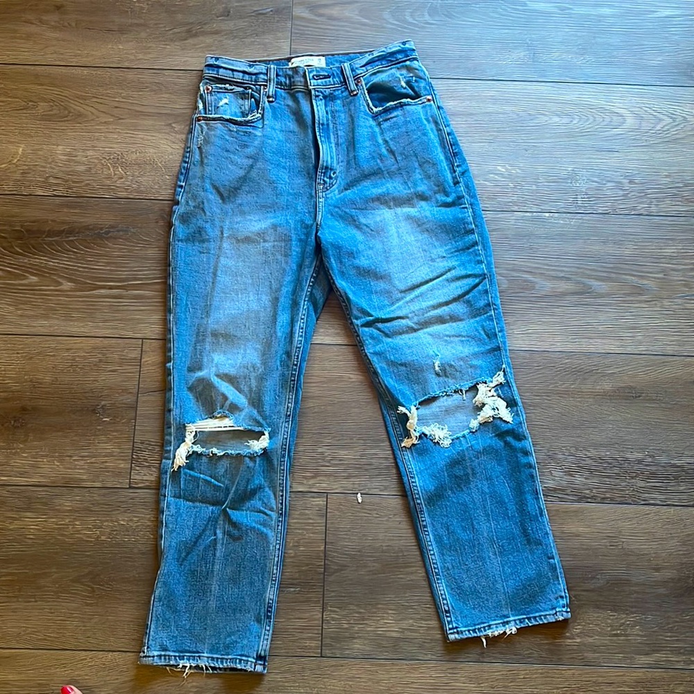 Abercrombie & Fitch The Ankle Straight Ultra High Rise Curve Love